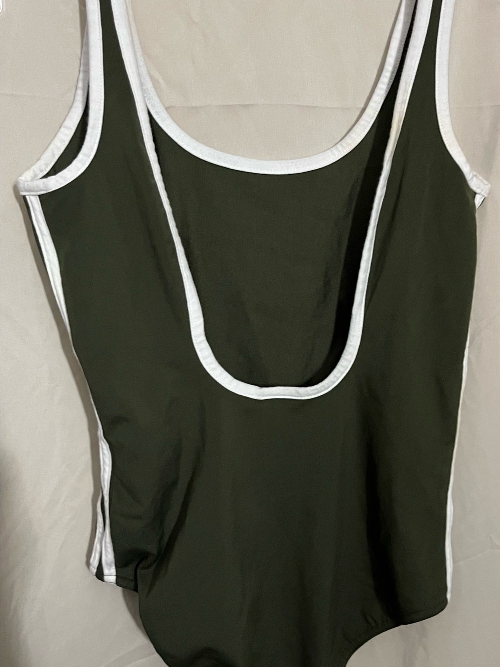 adidas Black One-Piece Swimsuit with White Trim and Stripes - Picture 4 of 6